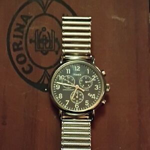 Timex Black and Silver Chronograph Watch